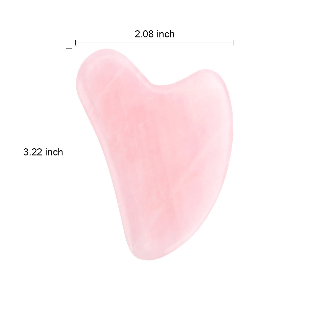 Natural Jade Gua Sha Board Original Rose Quartz Facial Massager Roller Stone Massage Face Neck Skin Lifting Care Face Mask