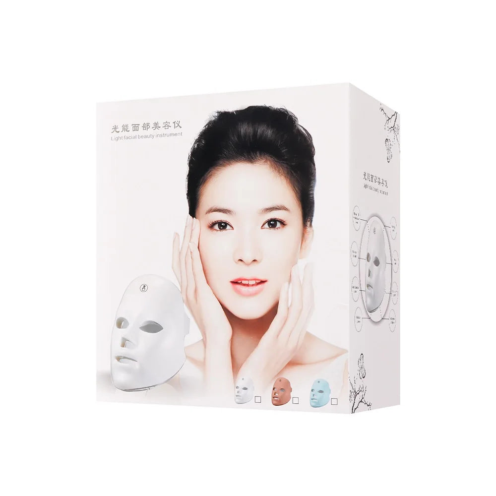 Wireless 7 Colors Light Led Facial Mask Red Light Therapy Photon Face Masks Wrinkle Anti-Acne Tighten Skin care Beauty Machine