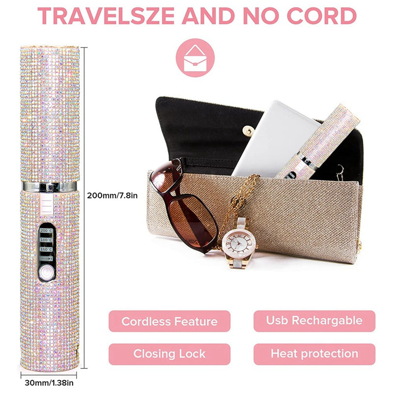 2-In-1 Electric USB Hair Straightening Brush Straightener Flat Iron Multifunctional Comb Straightening Styler