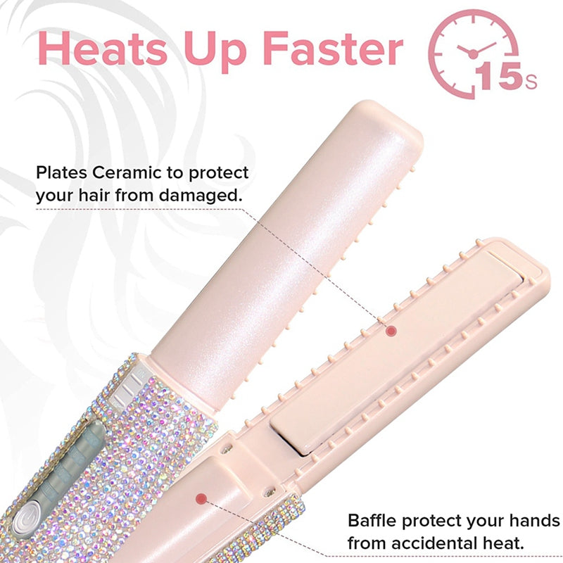 2-In-1 Electric USB Hair Straightening Brush Straightener Flat Iron Multifunctional Comb Straightening Styler