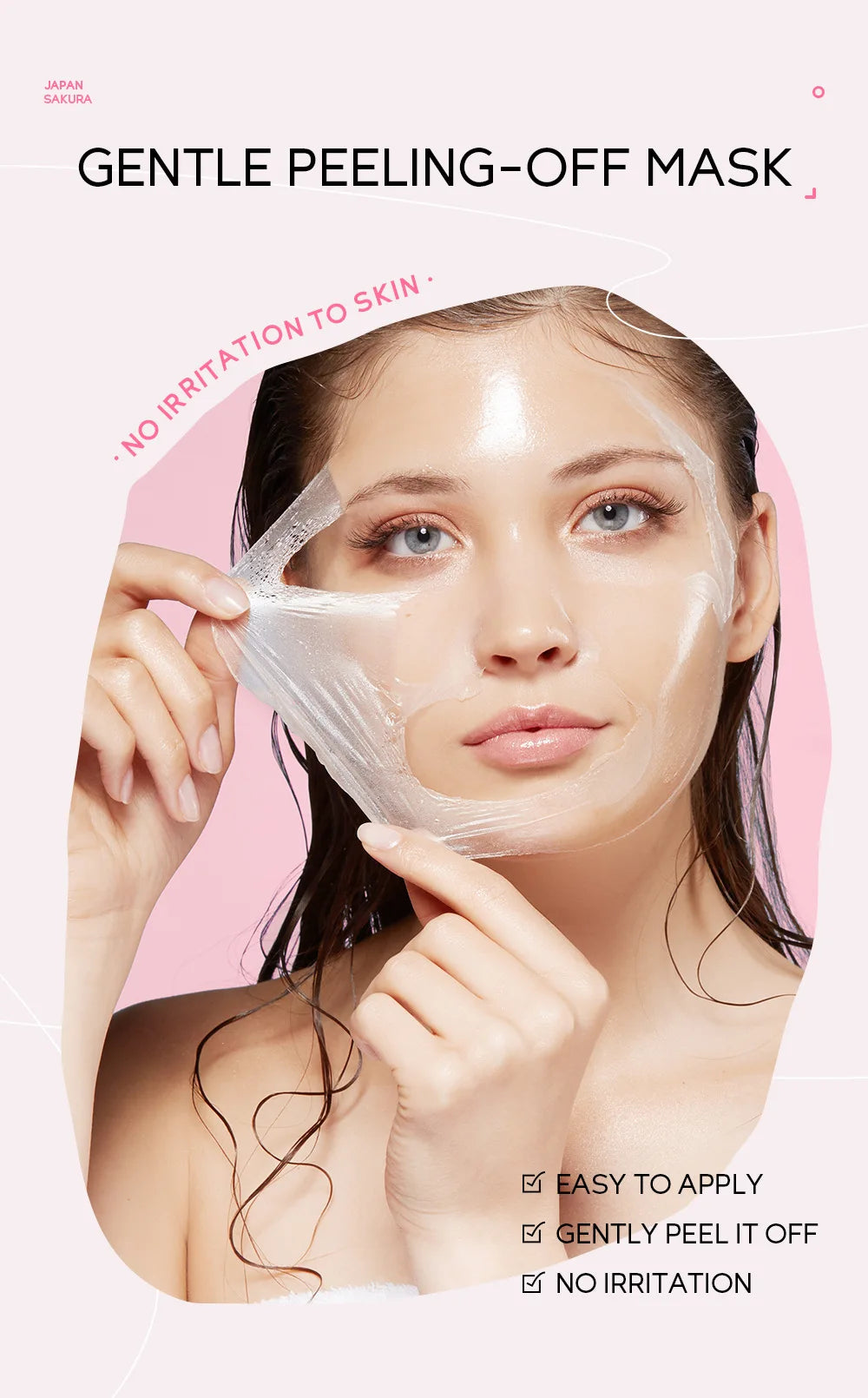 LAIKOU 24K Gold Sakura Peeling Face Mask Firming Brightening Blackhead Removal Facial Tear Off Mask Skin Care Products