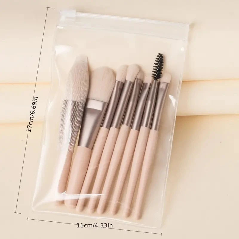 8pcs Travel Women Unicorn Makeup Brushes Set Portable Soft Concealer Beauty Foundation Eye Shadow Tool Eyelash Brush With Bag