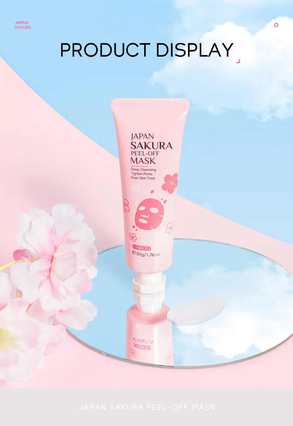 LAIKOU 24K Gold Sakura Peeling Face Mask Firming Brightening Blackhead Removal Facial Tear Off Mask Skin Care Products