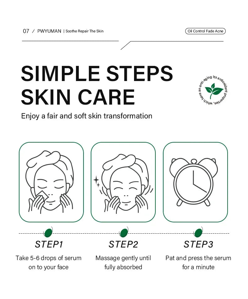 Tea Tree Acne Removal Facial Serum Anti Acne Pimples Remover Black head Pores Shrinking Essential Oil Control Smooth Skin Care