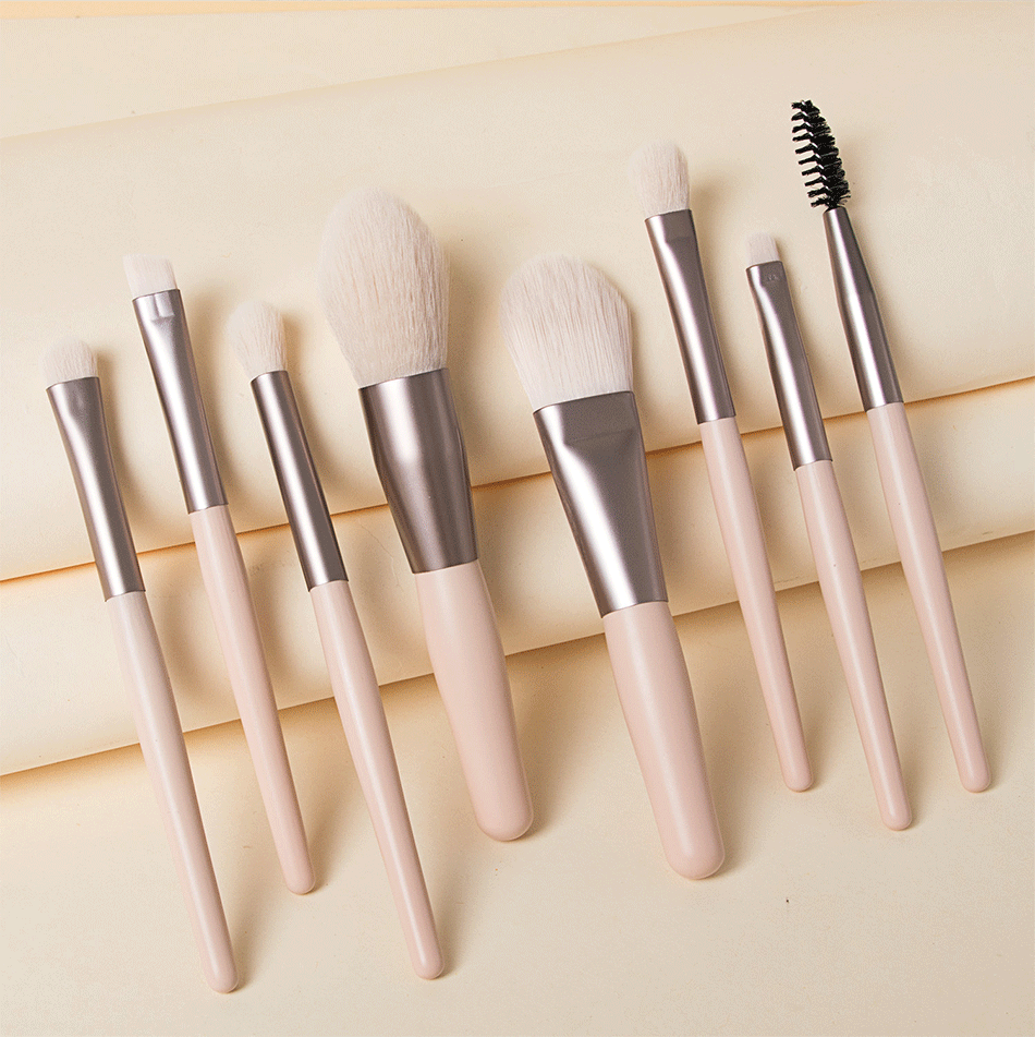 8pcs Travel Women Unicorn Makeup Brushes Set Portable Soft Concealer Beauty Foundation Eye Shadow Tool Eyelash Brush With Bag