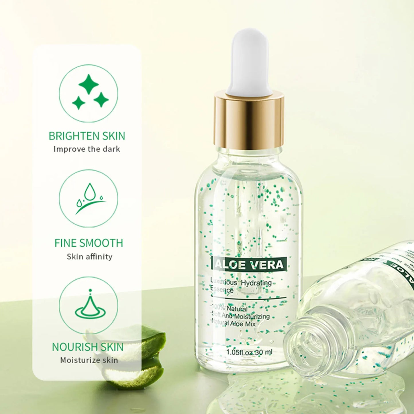 Organic Aloe Vera Gel 30ML Aloe Vera Luxurious Moisturizing Essence Aloe Vera Hydrating Serums Infuses Skin With Moisture And