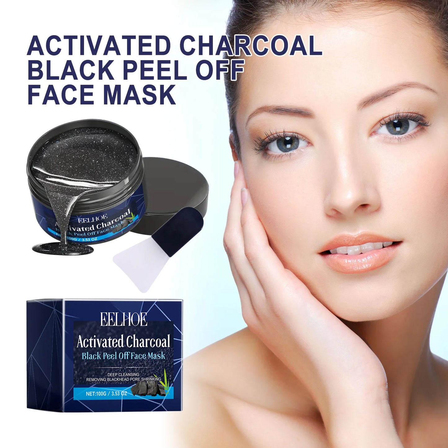 EELHOE Bamboo Charcoal Facial Mask Deep Cleansing Blackhead Remover Mask Peel Face Pore Cleaning Solution Facail Skin Care Mask