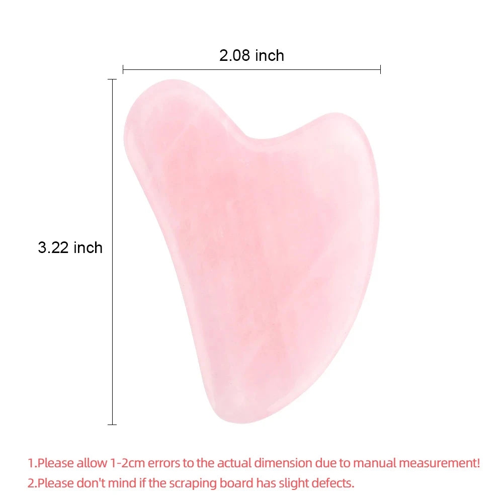 Natural Jade Gua Sha Board Original Rose Quartz Facial Massager Roller Stone Massage Face Neck Skin Lifting Care Face Mask