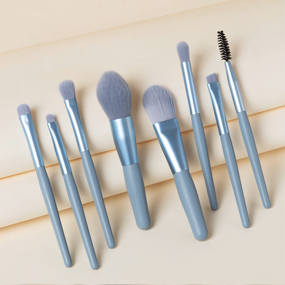 8pcs Travel Women Unicorn Makeup Brushes Set Portable Soft Concealer Beauty Foundation Eye Shadow Tool Eyelash Brush With Bag