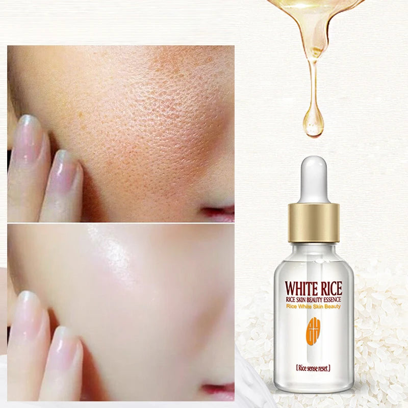 New White Rice Whitening Serum Face Moisturizing Cream Anti Wrinkle Anti Aging Face Fine Lines Acne Treatment Skin Care 15ml
