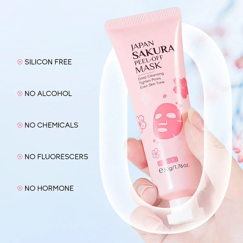 LAIKOU 24K Gold Sakura Peeling Face Mask Firming Brightening Blackhead Removal Facial Tear Off Mask Skin Care Products