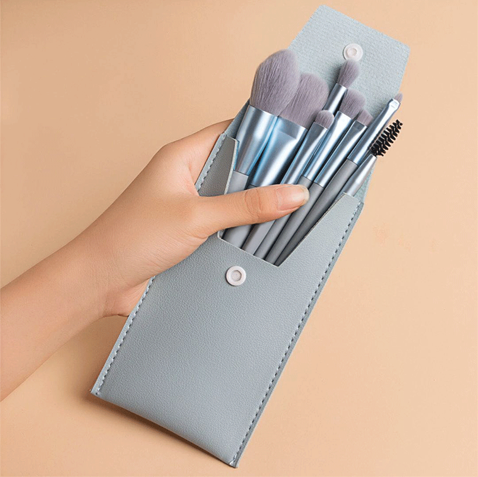8pcs Travel Women Unicorn Makeup Brushes Set Portable Soft Concealer Beauty Foundation Eye Shadow Tool Eyelash Brush With Bag