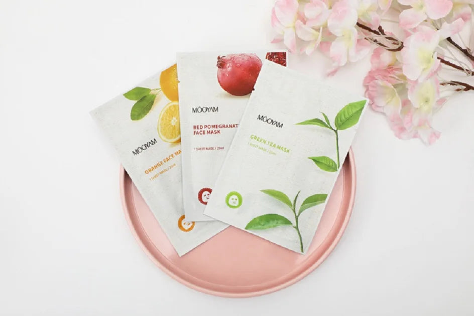 10pcs Fruit Plant Facial Mask Korean Skincare Product Moisturizing Hydrating Face Natural Fruit Plant Facial Sheet Mask