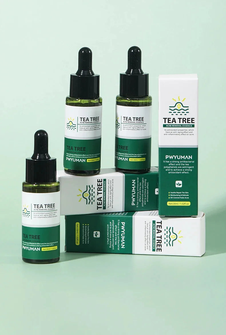 Tea Tree Acne Removal Facial Serum Anti Acne Pimples Remover Black head Pores Shrinking Essential Oil Control Smooth Skin Care