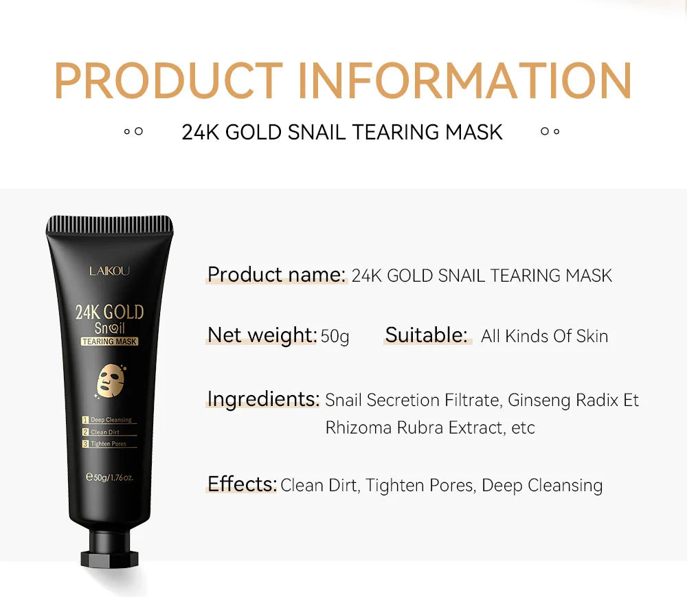 LAIKOU 24K Gold Sakura Peeling Face Mask Firming Brightening Blackhead Removal Facial Tear Off Mask Skin Care Products