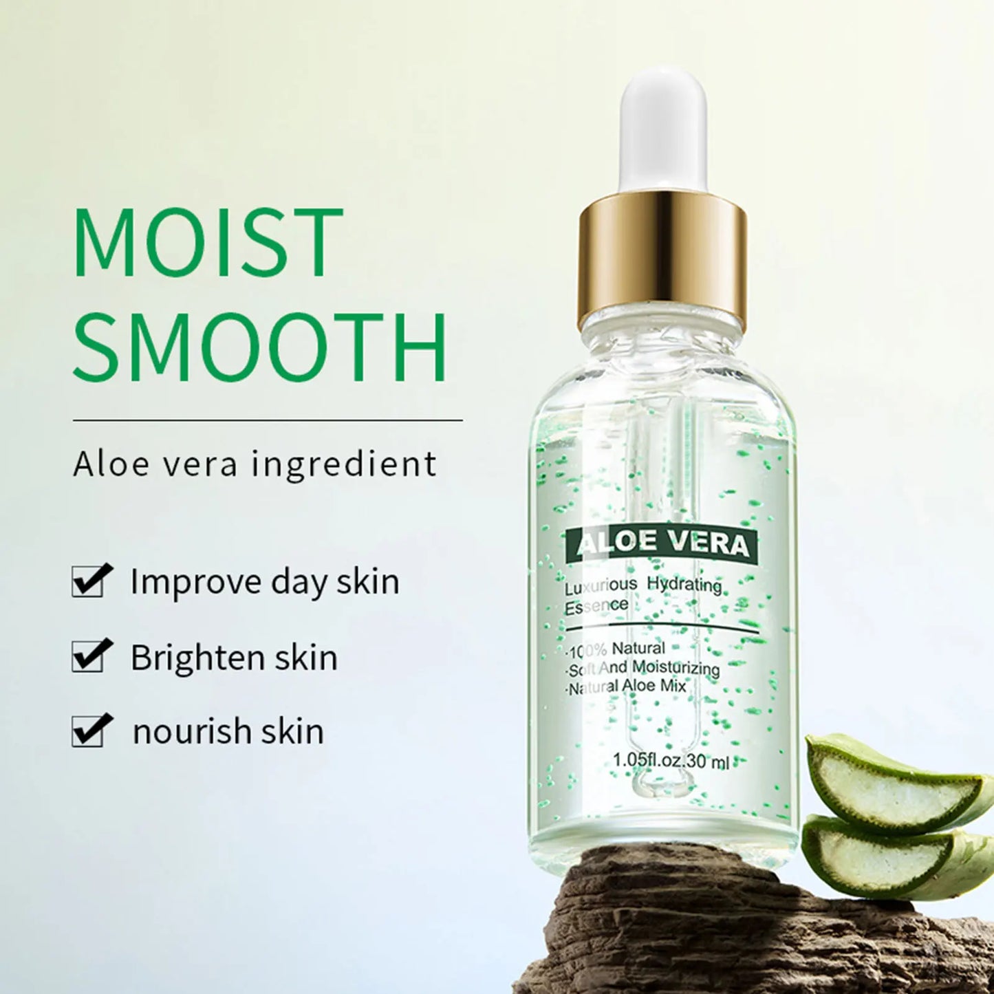 Organic Aloe Vera Gel 30ML Aloe Vera Luxurious Moisturizing Essence Aloe Vera Hydrating Serums Infuses Skin With Moisture And