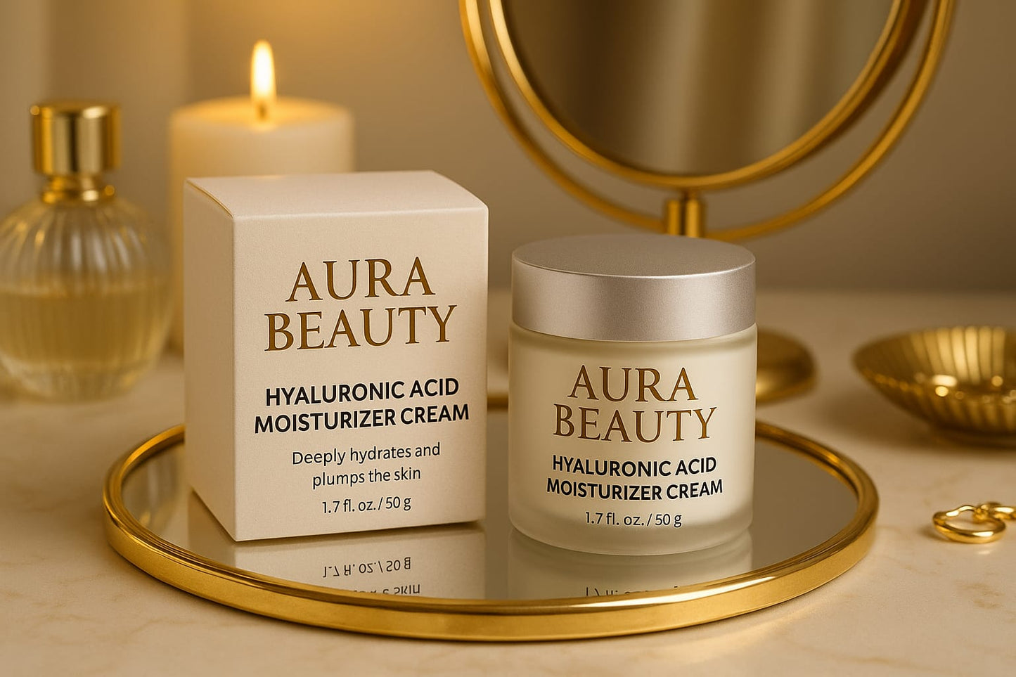 Aura Beauty Hyaluronic Acid Moisturizer Cream – Deep Hydration & Anti-Aging Formula