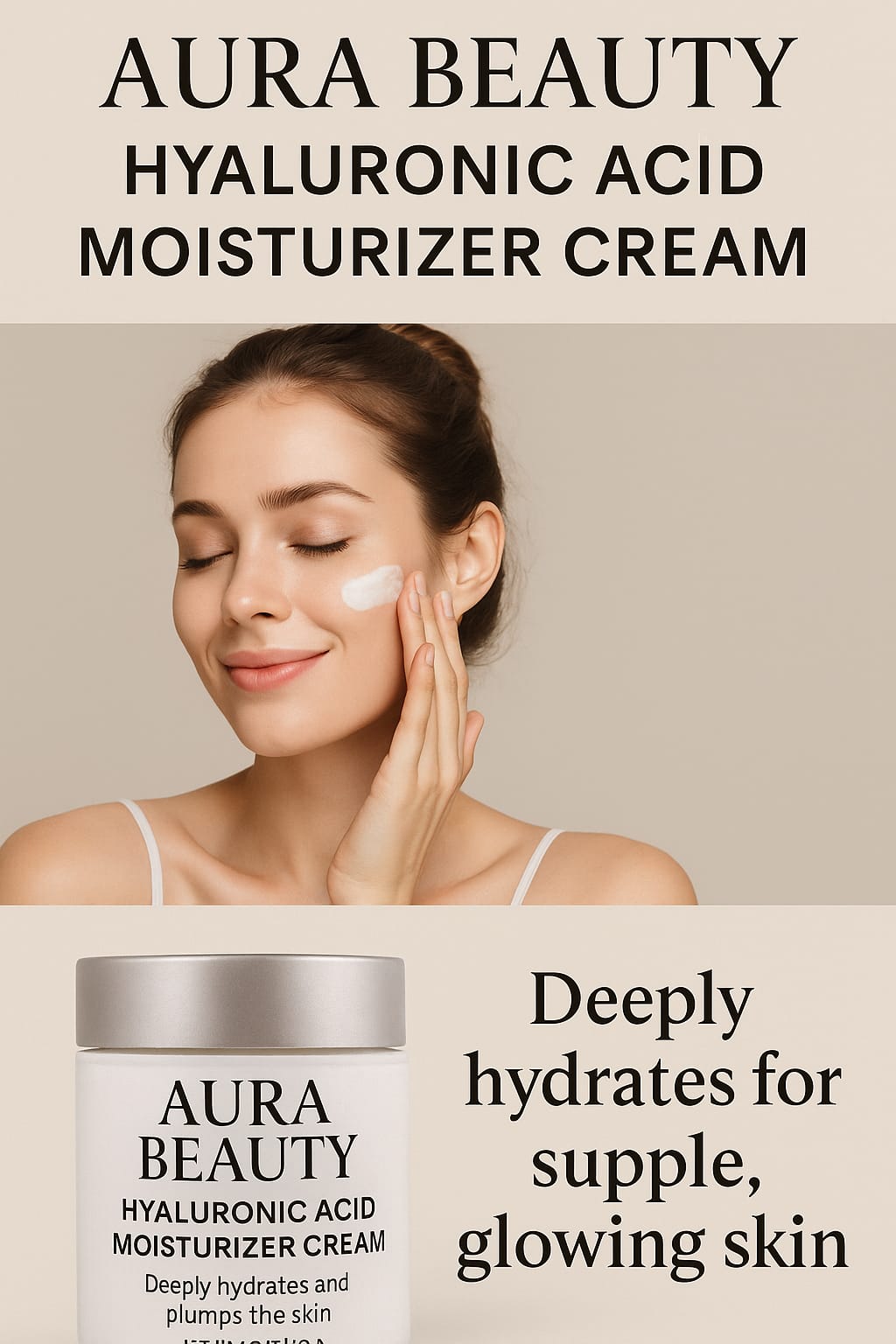 Aura Beauty Hyaluronic Acid Moisturizer Cream – Deep Hydration & Anti-Aging Formula
