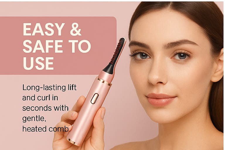 Aura Beauty Heated Eyelash Curler – Effortless Lift & Long-Lasting Curl"