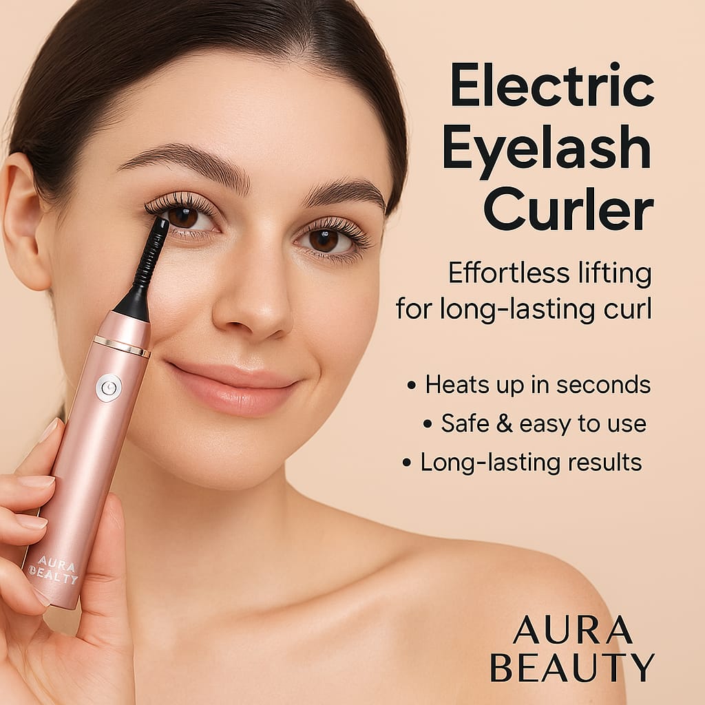 Aura Beauty Heated Eyelash Curler – Effortless Lift & Long-Lasting Curl"