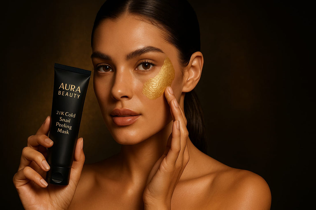 Aura Beauty 24K Gold Sakura Peeling Face Mask – Firming, Brightening & Blackhead Removal - aura beauty cosmetics