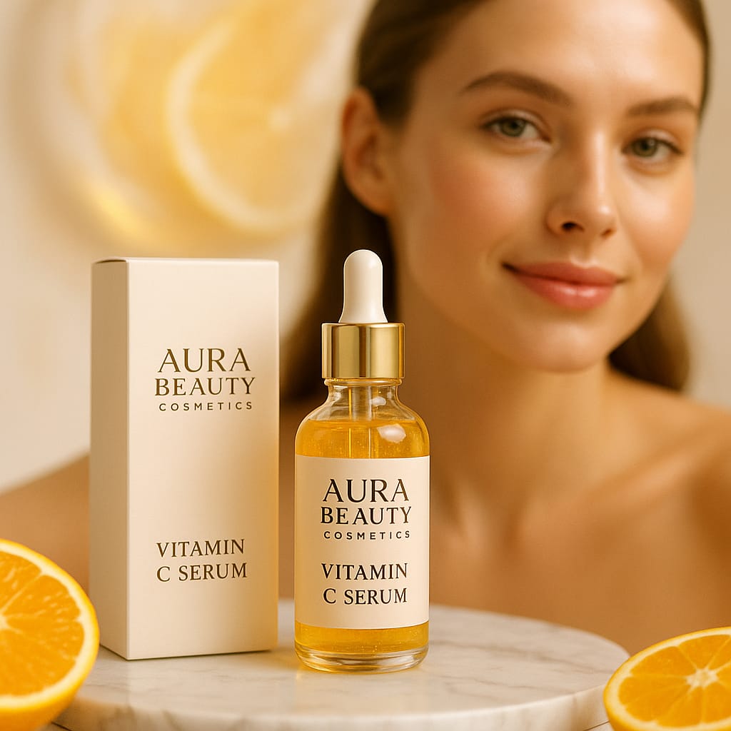 Vitamin C Serum for Face with Hyaluronic Acid – Lightening, Anti-Aging & Sun Protection - aura beauty cosmetics