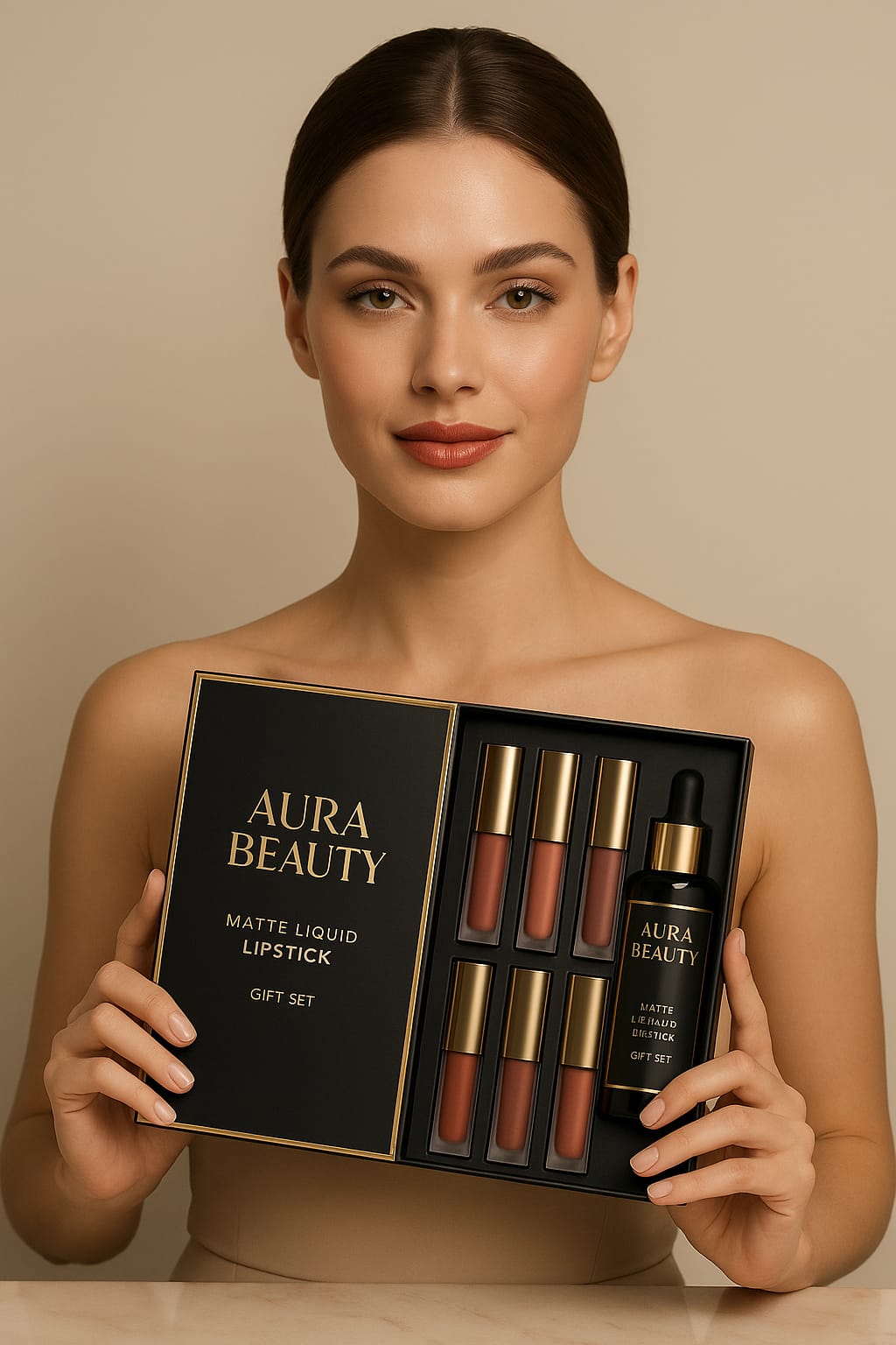 Liquid Lipstick Set: Long-Lasting & Waterproof Lip Gloss by HANDAIYAN - aura beauty cosmetics