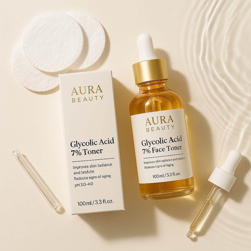 Glycolic Acid 7% Face Toner – Exfoliating & Brightening | Aura Beauty