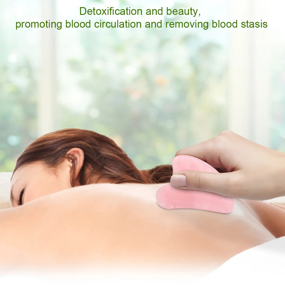 Natural Jade Gua Sha Board Original Rose Quartz Facial Massager Roller Stone Massage Face Neck Skin Lifting  Care Face Mask