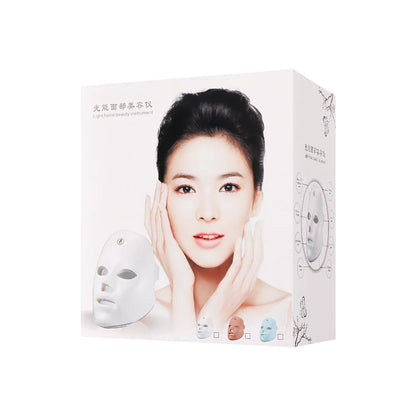 Wireless 7 Colors Light Led Facial Mask Red Light Therapy Photon Face Masks Wrinkle Anti-Acne Tighten Skin care Beauty Machine