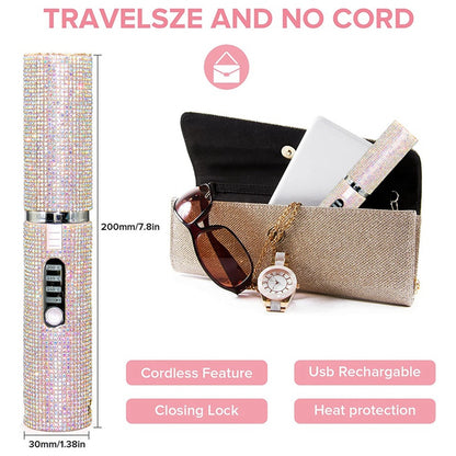 2-In-1 Electric USB Hair Straightening Brush Straightener Flat Iron Multifunctional Comb Straightening Styler