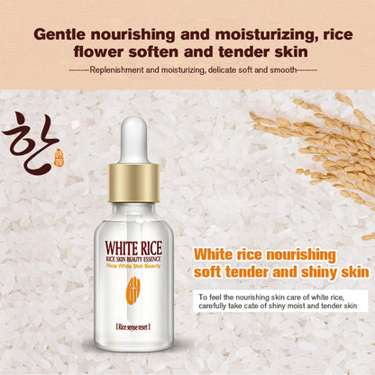 New White Rice Whitening Serum Face Moisturizing Cream Anti Wrinkle Anti Aging Face Fine Lines Acne Treatment Skin Care 15ml