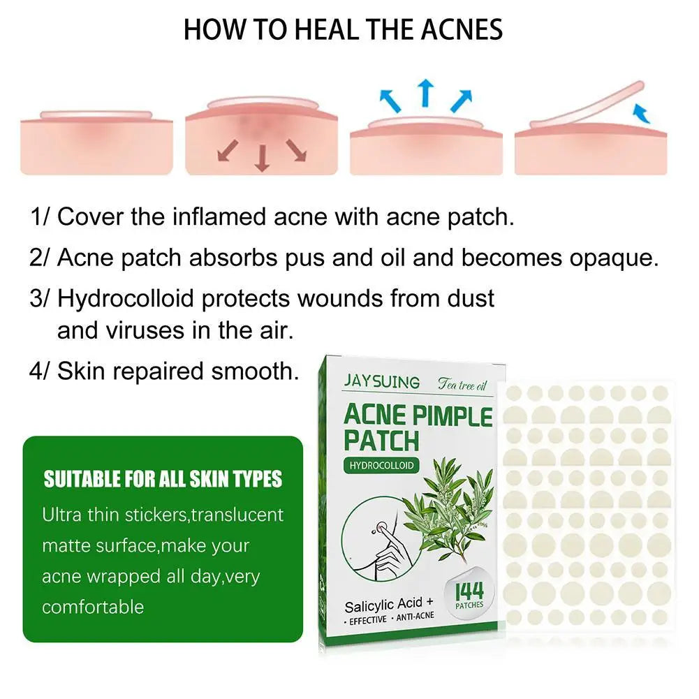 Tea Tree Oil Acne Pimple Patches Translucent Matte Hydrocolloid Salicylic Acid Tea Tree Oil For Inflamed Acne Improve Whiteheads