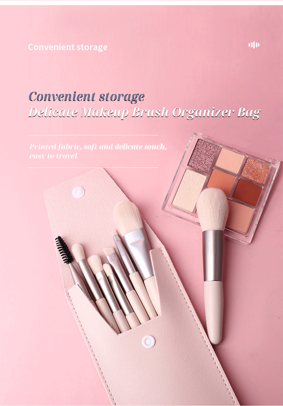 8pcs Travel Women Unicorn Makeup Brushes Set Portable Soft Concealer Beauty Foundation Eye Shadow Tool Eyelash Brush With Bag