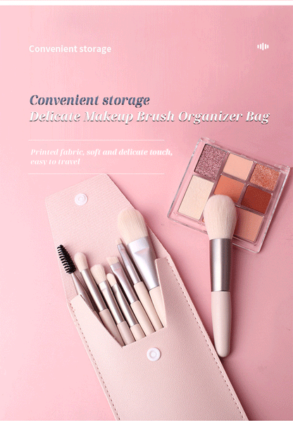 8pcs Travel Women Unicorn Makeup Brushes Set Portable Soft Concealer Beauty Foundation Eye Shadow Tool Eyelash Brush With Bag