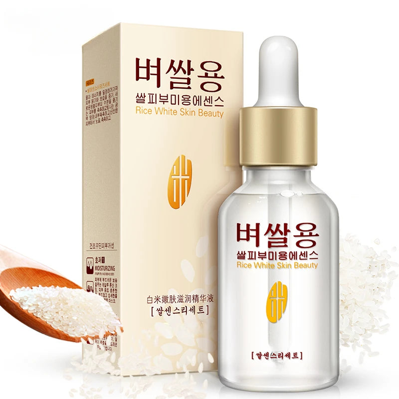 New White Rice Whitening Serum Face Moisturizing Cream Anti Wrinkle Anti Aging Face Fine Lines Acne Treatment Skin Care 15ml