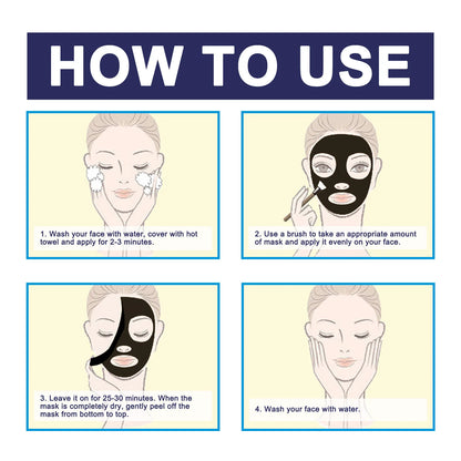 EELHOE Bamboo Charcoal Facial Mask Deep Cleansing Blackhead Remover Mask Peel Face Pore Cleaning Solution Facail Skin Care Mask