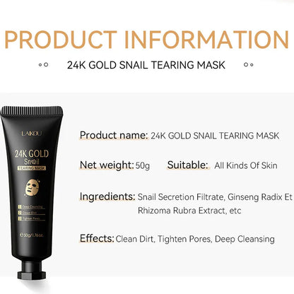 LAIKOU 24K Gold Sakura Peeling Face Mask Firming Brightening Blackhead Removal Facial Tear Off Mask Skin Care Products