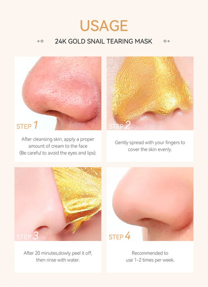 LAIKOU 24K Gold Sakura Peeling Face Mask Firming Brightening Blackhead Removal Facial Tear Off Mask Skin Care Products