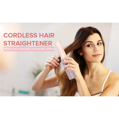 2-In-1 Electric USB Hair Straightening Brush Straightener Flat Iron Multifunctional Comb Straightening Styler