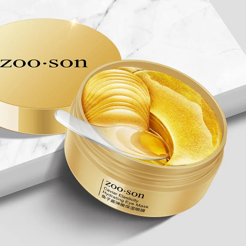 Caviar Gold Eye Mask (60pc) - Anti-Dark Circles & Firming - Aura Beauty - aura beauty cosmetics