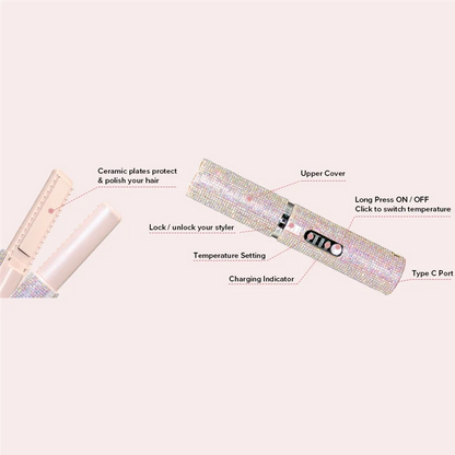 2-In-1 Electric USB Hair Straightening Brush Straightener Flat Iron Multifunctional Comb Straightening Styler