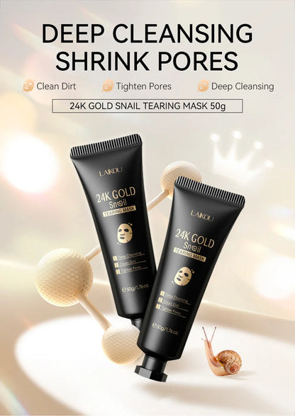 LAIKOU 24K Gold Sakura Peeling Face Mask Firming Brightening Blackhead Removal Facial Tear Off Mask Skin Care Products