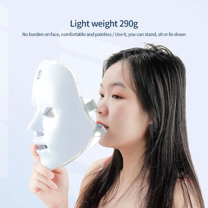 Wireless 7 Colors Light Led Facial Mask Red Light Therapy Photon Face Masks Wrinkle Anti-Acne Tighten Skin care Beauty Machine