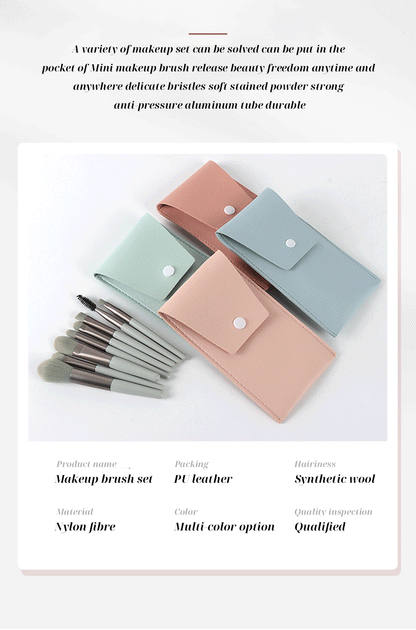 8pcs Travel Women Unicorn Makeup Brushes Set Portable Soft Concealer Beauty Foundation Eye Shadow Tool Eyelash Brush With Bag