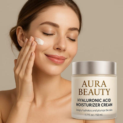 Aura Beauty Hyaluronic Acid Moisturizer Cream – Deep Hydration & Anti-Aging Formula