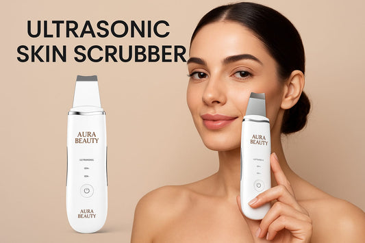 Aura Beauty Ultrasonic Skin Scrubber – Deep Pore Cleansing & Exfoliation Tool