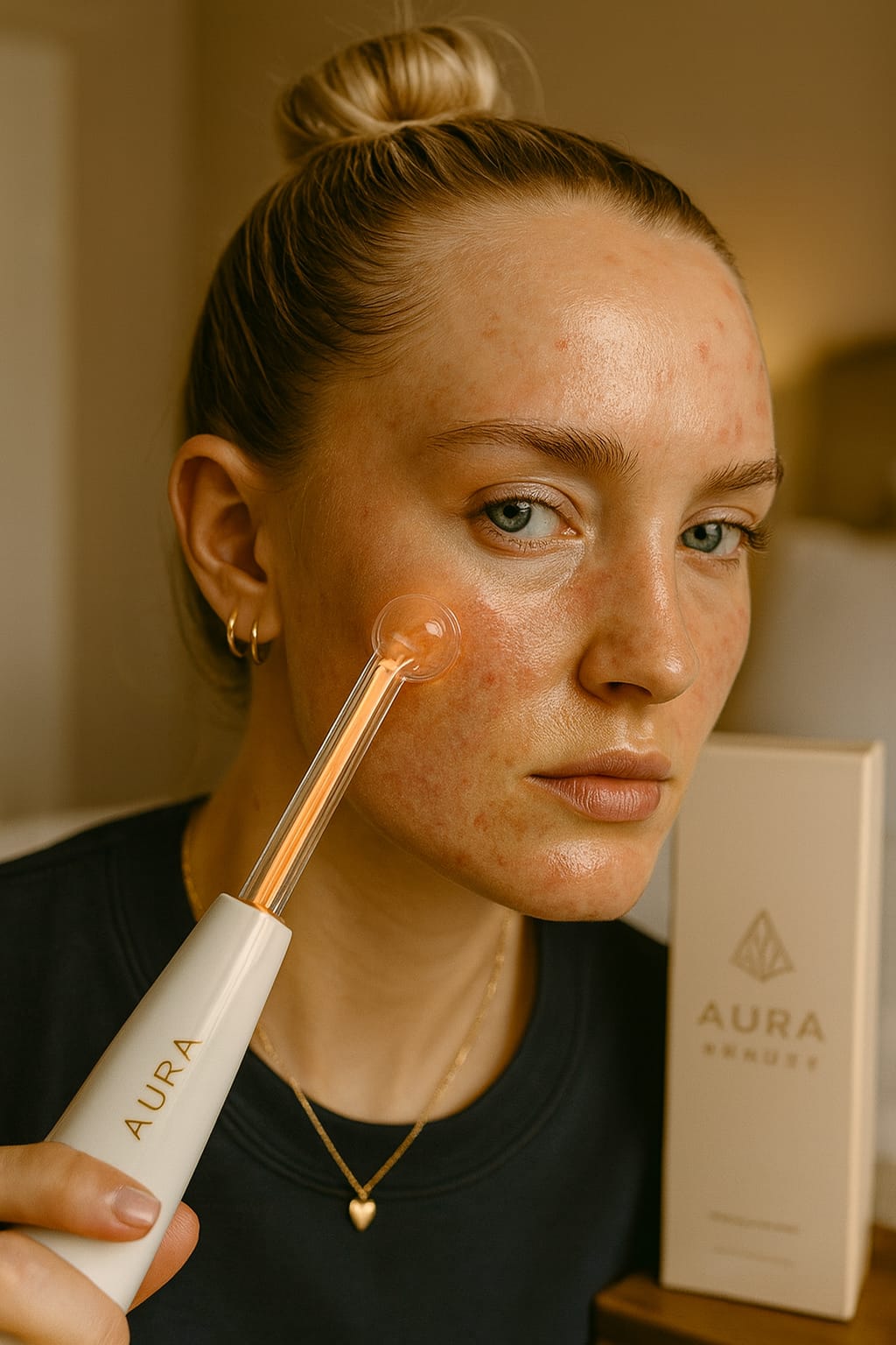 High-Frequency Facial Wand | Clear Skin & Glow - Aura Beauty Cosmetics - aura beauty cosmetics
