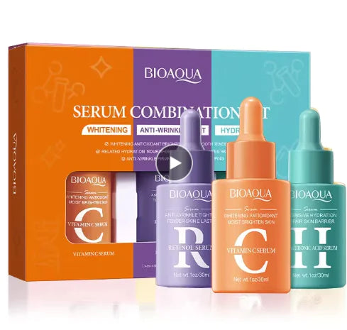 BIOAQUA Hyaluronic Acid Face Serum Set (3pcs) - Hydrating & Anti-Aging - aura beauty cosmetics