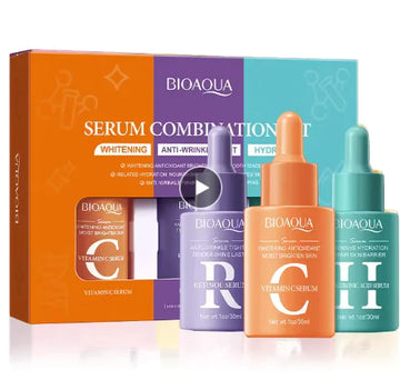 BIOAQUA Hyaluronic Acid Face Serum Set (3pcs) - Hydrating & Anti-Aging - aura beauty cosmetics